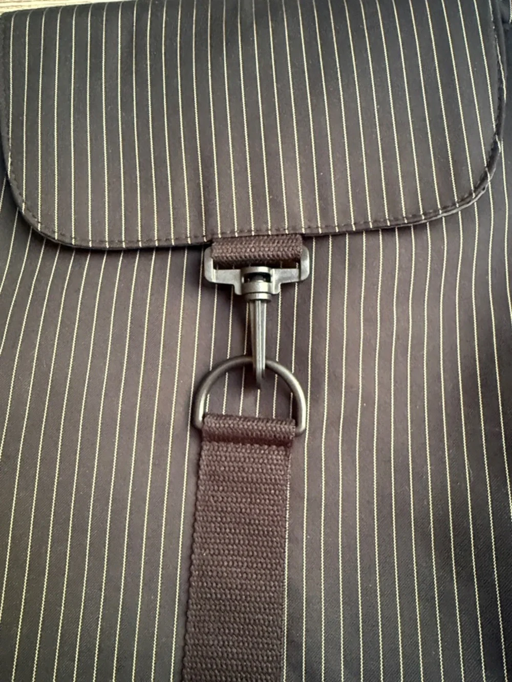 Jean Paul Gaultier Black Pinstripe Crossbody Messenger